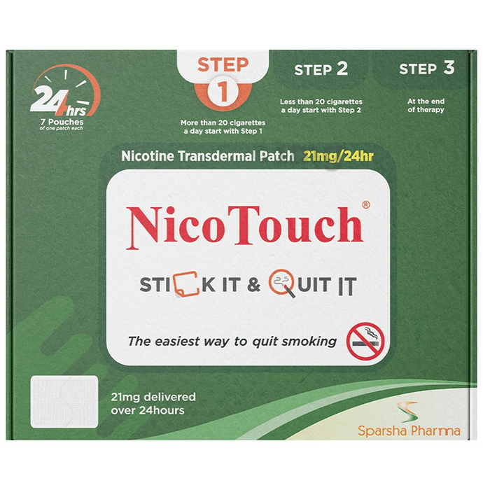 NicoTouch Nicotine Transdermal Patch 21mg/24hr Step 1