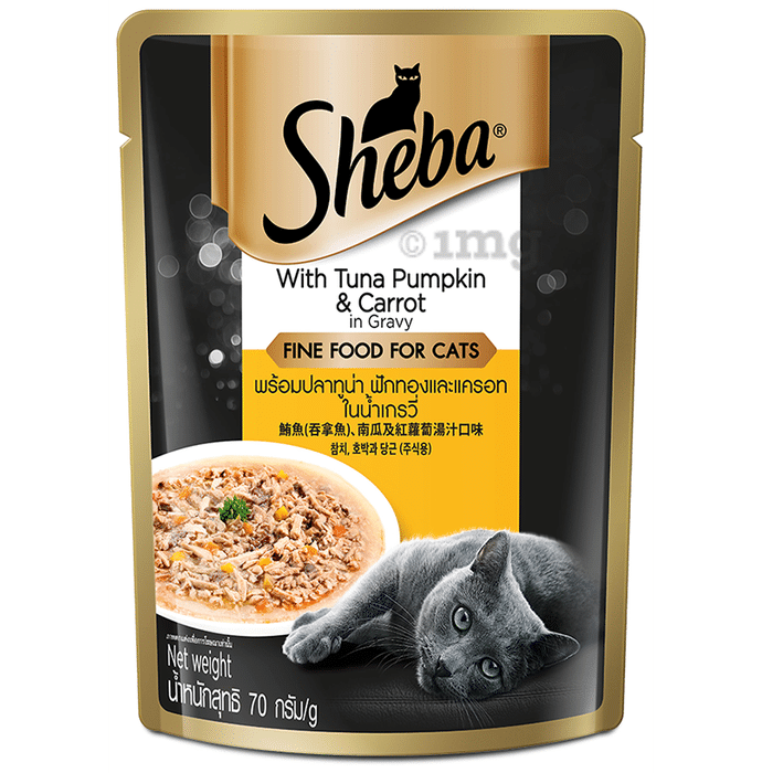 Sheba Rich Premium Fine Wet Cat Food with Tuna Pumpkin & Carrot in Gravy for Cats