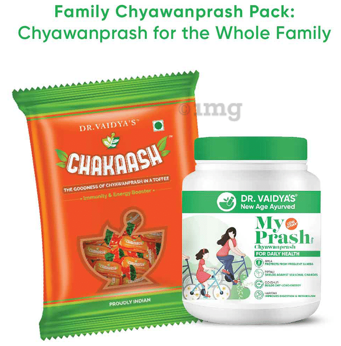 Dr. Vaidya's Combo Pack of My Prash Chyawanprash for Daily Health (500gm) and Chakaash Toffee (50)