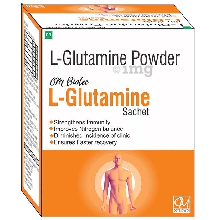 Om Biotec L-Glutamin Powder Sachet (7gm Each)