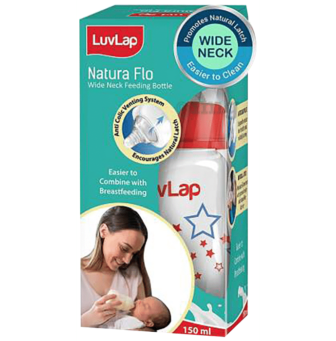 LuvLap Natura Flo Wide Neck Feeding Bottle 0m+