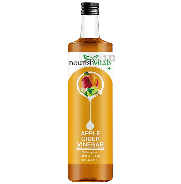 NourishVitals Apple Cider Vinegar with Ginger, Garlic, Lemon and Honey