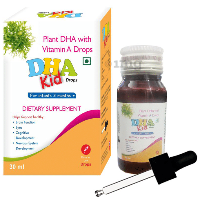 Friska Plant DHA with Vitamin A | Kid Drop for Eyes, Brain, Nervous System & Brain