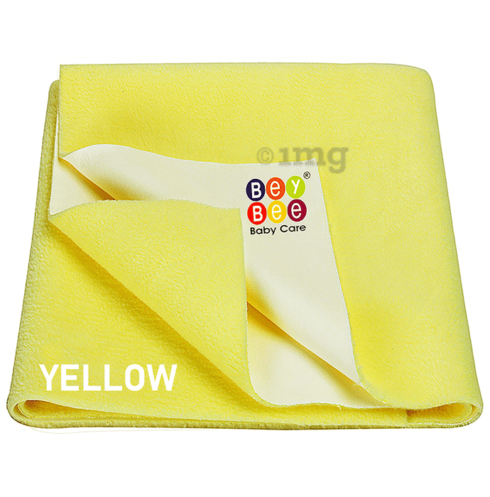 Bey Bee Waterproof Baby Bed Protector Dry Sheet for Toddlers (100cm X 70cm) Medium Yellow