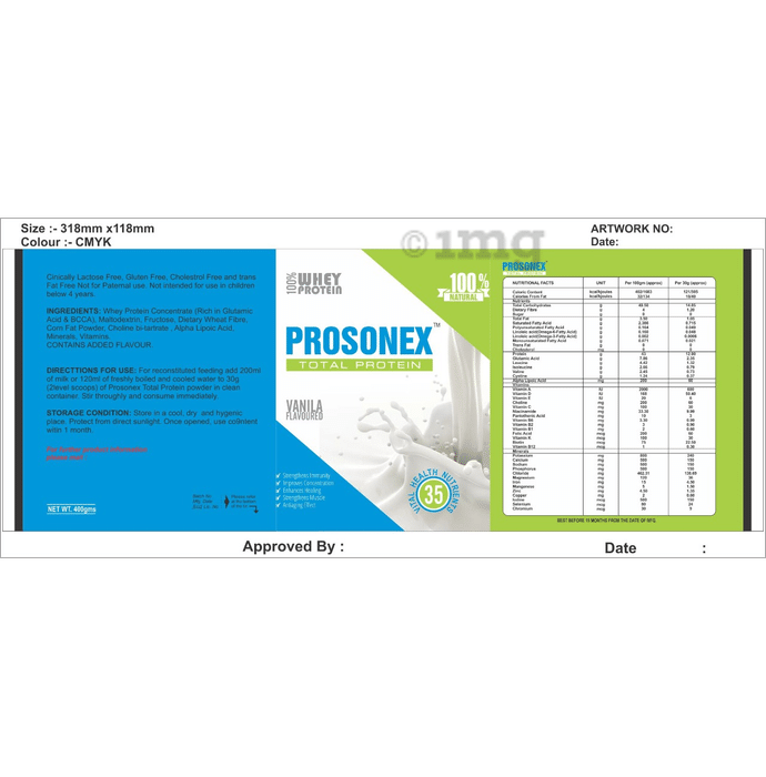 Prosonex Total Protein Powder Vanilla