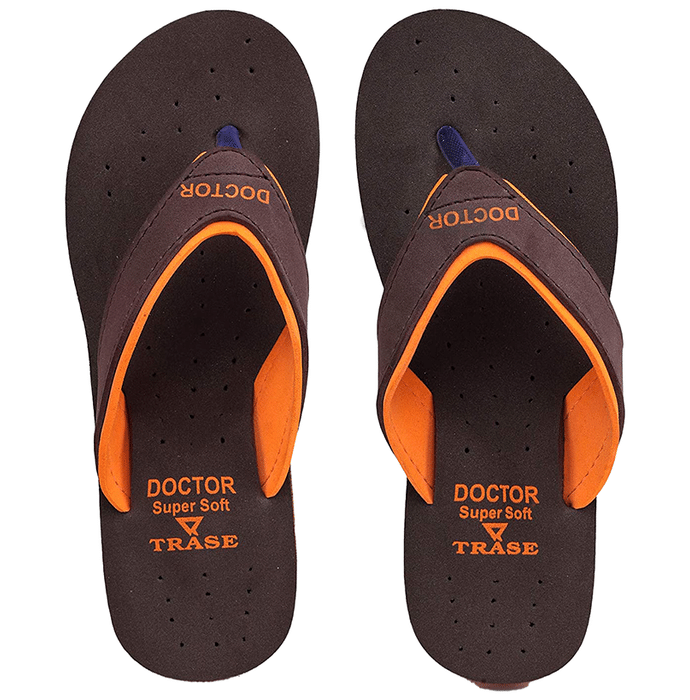 Trase Doctor Ortho Slippers for Women 4 UK Orange & Brown