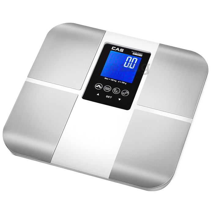 CAS Premium Digital BMI Weight Scale with Body Fat Analyzer and Fitness Body Composition Monitor Silver