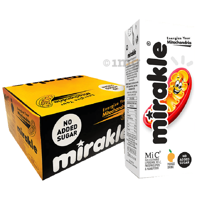 Mirakle Liposomal Vit-C, Phospholipids & Mangiferin Drink (200ml Each) Mango No Added Sugar