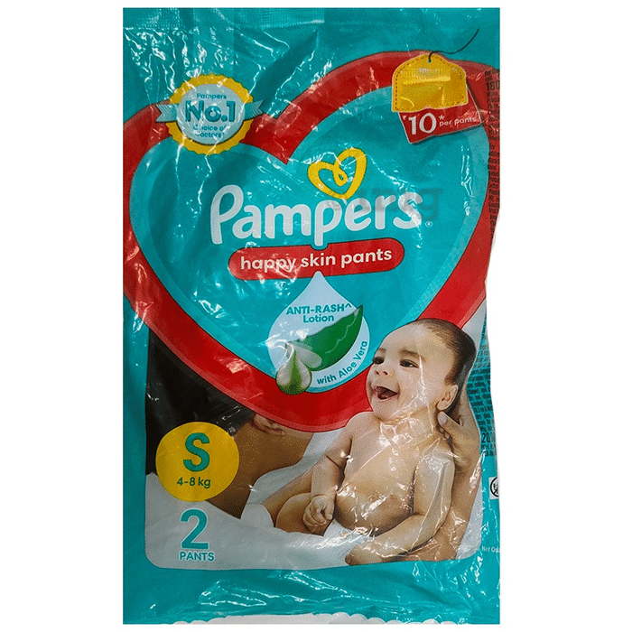 Pampers Happy Skin Pants With Anti Rash Lotion Small