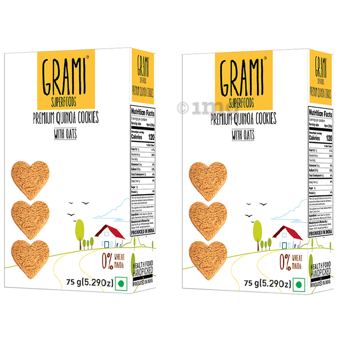 Grami Superfood Premium Quinoa Cookies with Oats (75gm Each)