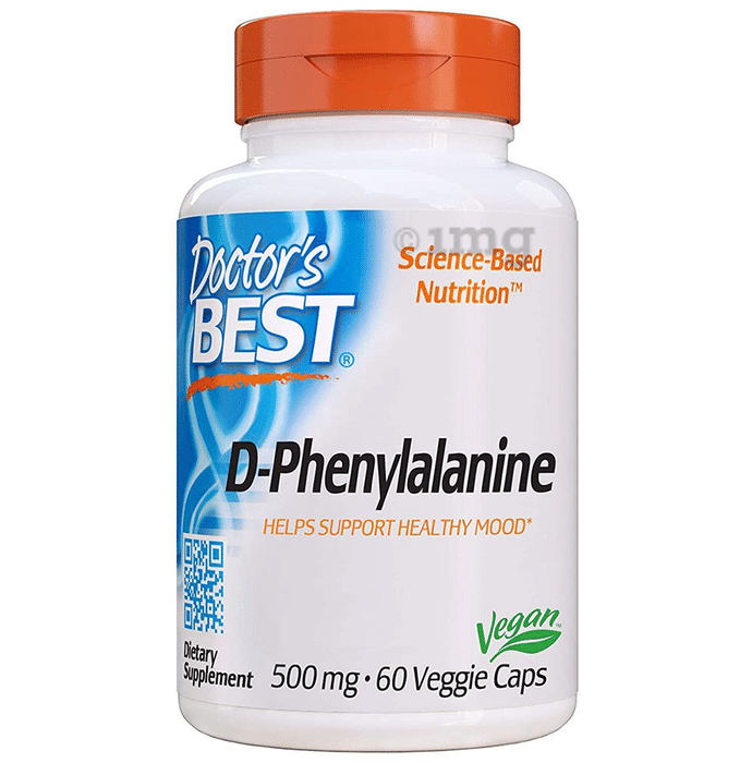 Doctor's Best D-Phenylalanine 500mg Veggie Capsule | For Healthy Mood