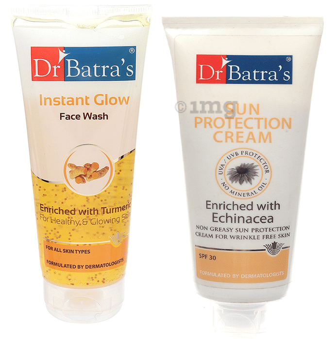 Dr Batra's Combo Pack of Instant Glow Face Wash 200gm and Sun Protection Cream 100gm