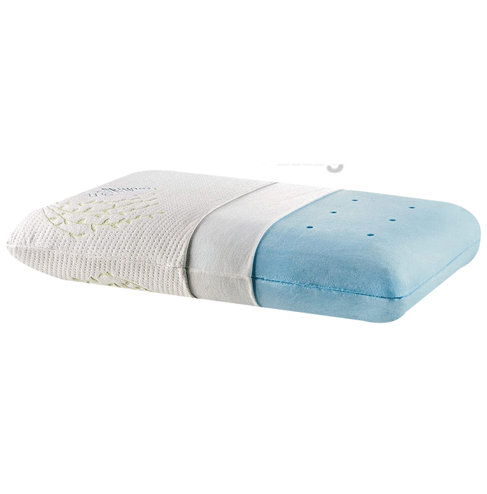 The White Willow Orthopedic Cooling Gel Memory Foam Pillow King Size Off White with Zip Cover
