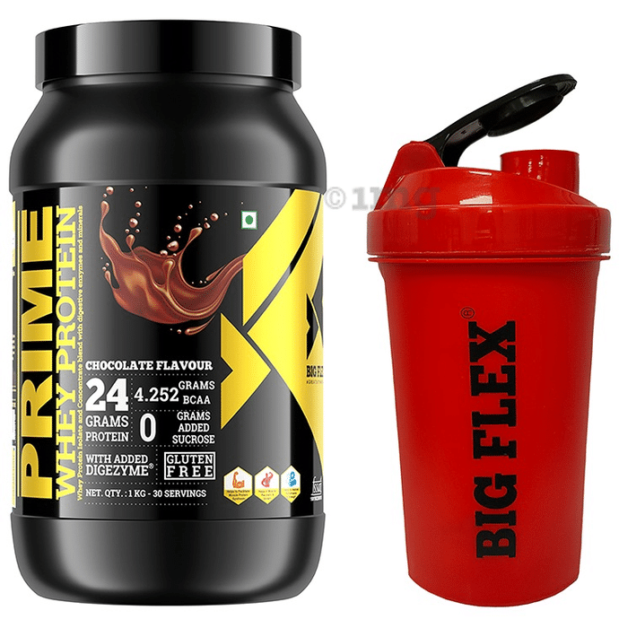 Big Flex Prime Whey Protein with 700ml Shaker Free Chocolate