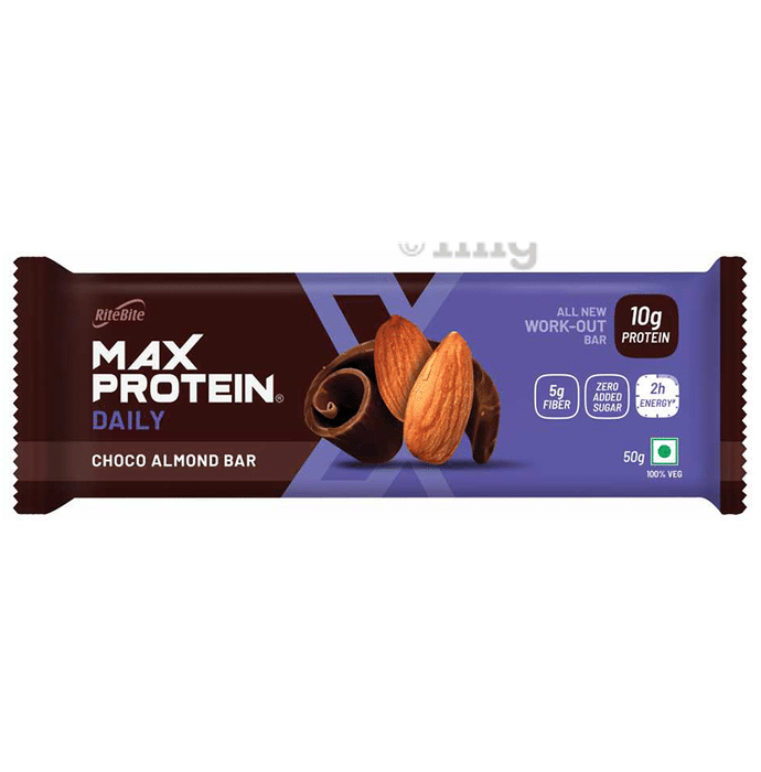 RiteBite Max Protein Daily 10 gm Protein Bar Choco Almond