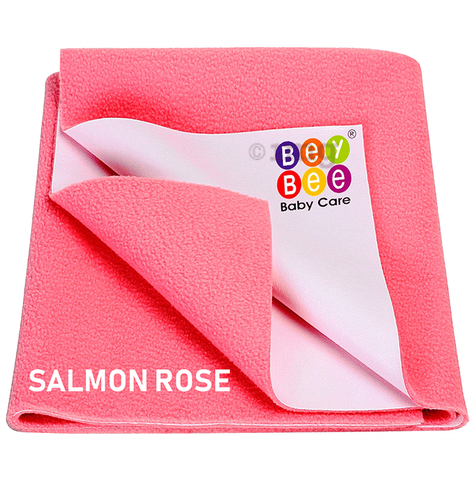 Bey Bee Waterproof Mattress Protector Sheet for Babies and Adults (140cm X 100cm) Large Salmon Rose