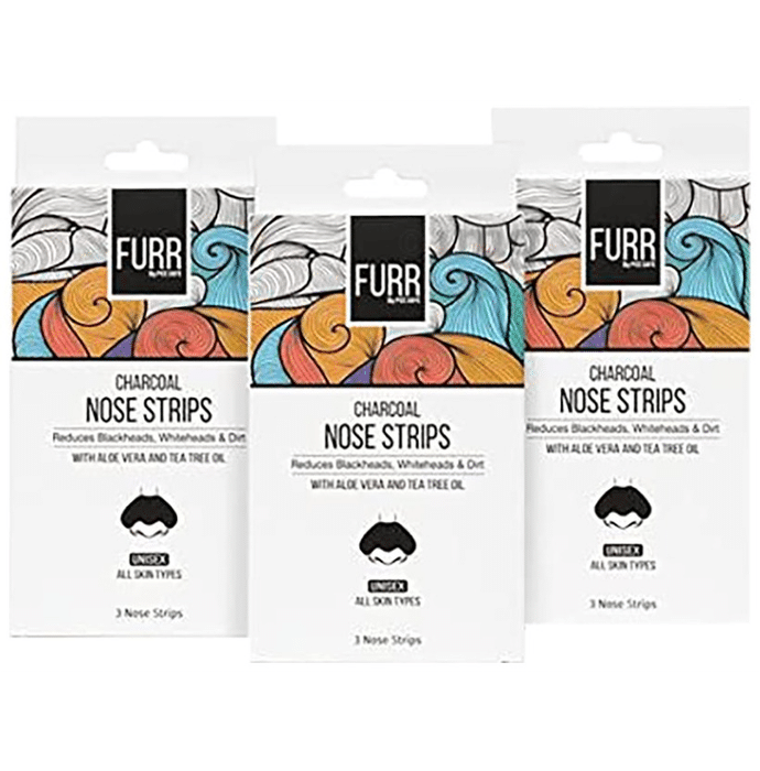 Furr Charcoal Nose Strips (3 Each)|Blackhead Removal