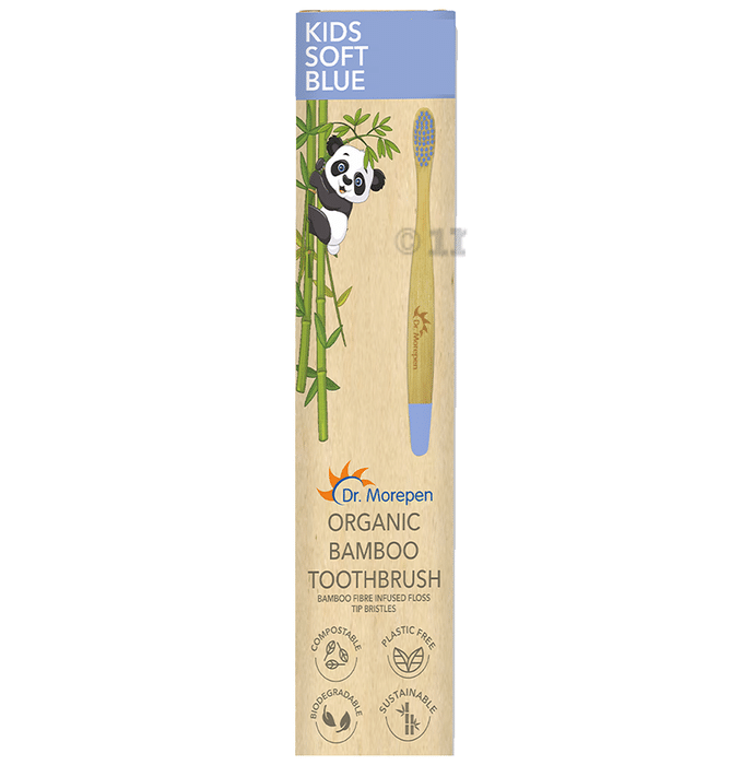 Dr. Morepen Organic Bamboo Toothbrush Kids Soft Blue