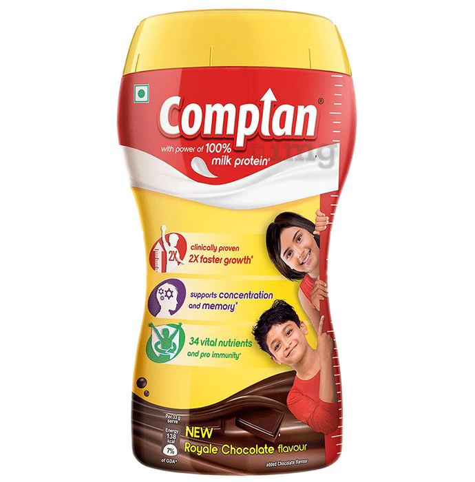 Complan 100% Milk Protein for Concentration, Memory & Growth | Flavour Royale Chocolate