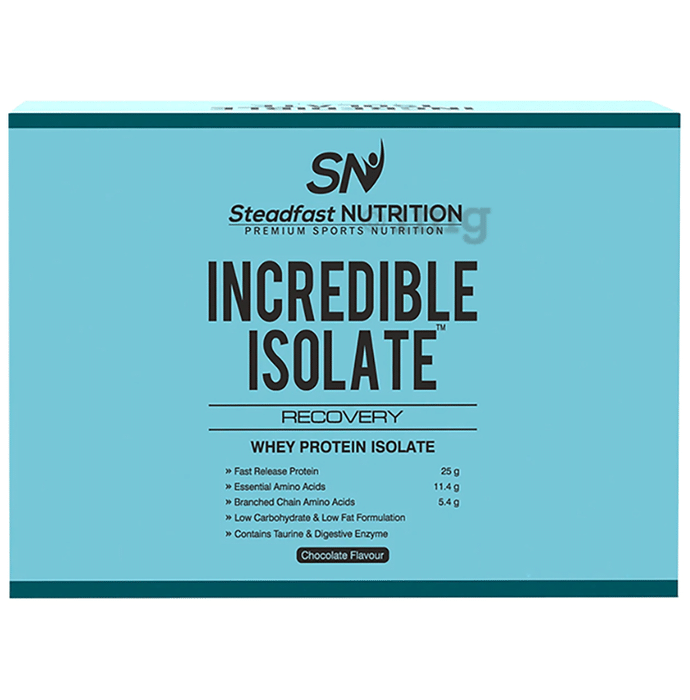 Steadfast Nutrition Incredible Isolate Recovery Whey Protein Isolate Sachet (30gm Each) Chocolate