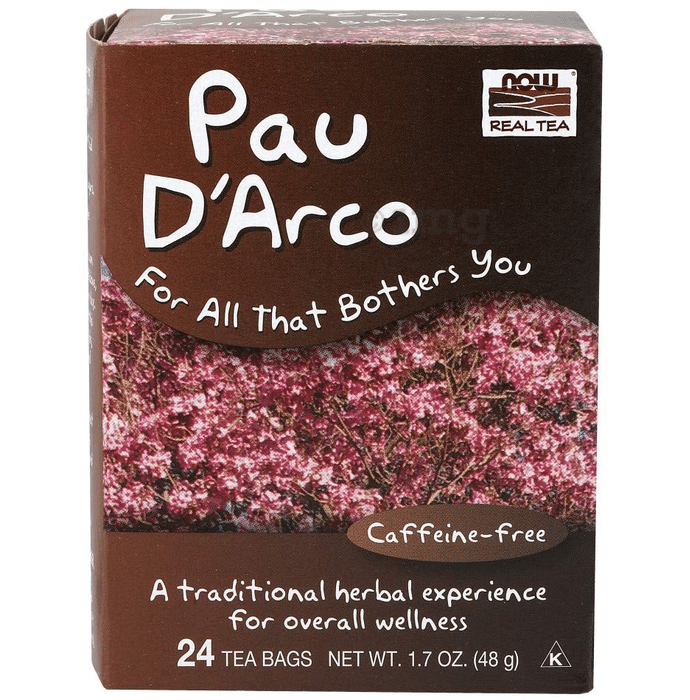 Now Real Tea Pau D'Arco Tea Bag (2gm Each) Natural Chocolate Caffeine Free
