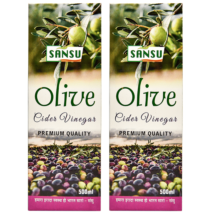 Sansu Olive Cider Vinegar (500ml Each) for Sugar Level, Digestion, Liver & Kidney Health