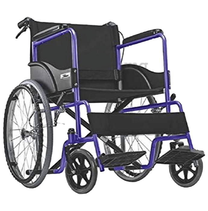 Med-E-Move Basic Foldable Wheel Chair Premium with Seat Belt and Dual Break