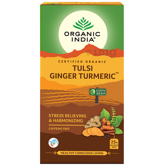 Organic India Tulsi Ginger Turmeric Green Tea