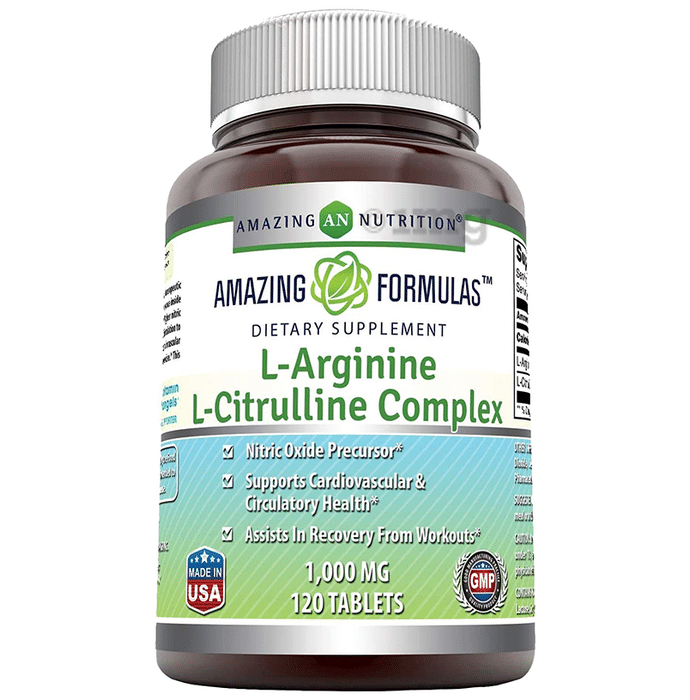 Amazing Nutrition L-Arginine, L-Citrulline Complex 1000mg Tablet