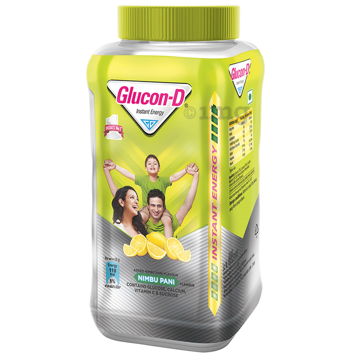 Glucon-D with Glucose, Calcium, Vitamin C & Sucrose | Nutrition Booster Nimbu Pani