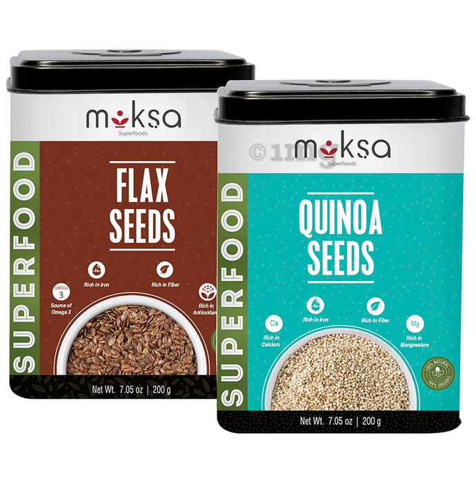Moksa Combo Pack of Flax Seed & Quinoa Seeds (200gm Each)
