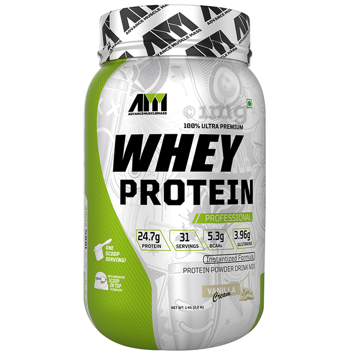 Advance MuscleMass 100% Ultra Premium Whey Protein Powder Vanilla Cream