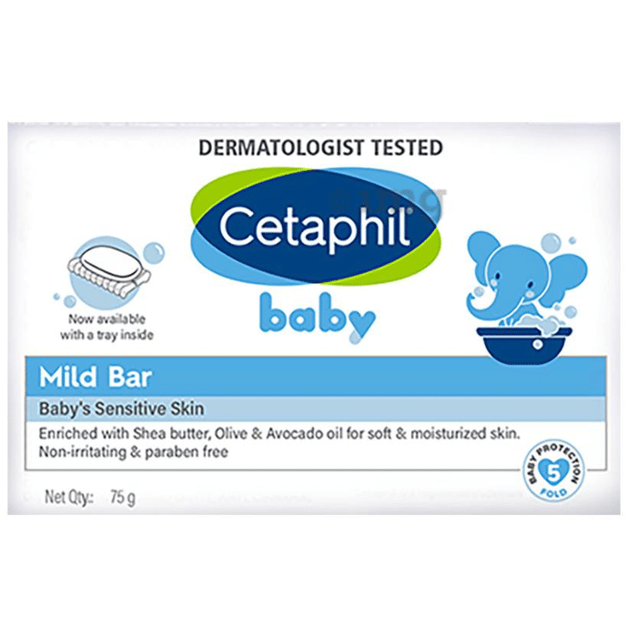 Cetaphil Baby Mild Bar with Shea Butter | Moisturises the Skin | Paraben-Free
