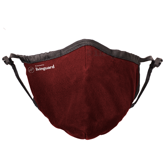 Livinguard Pro 3 Layer Cotton Face Mask Medium Red