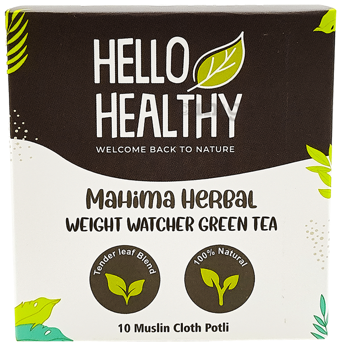 Hello Healthy Mahima Herbal Weight Watcher Green Tea Muslin Cloth Potli (2gm Each)