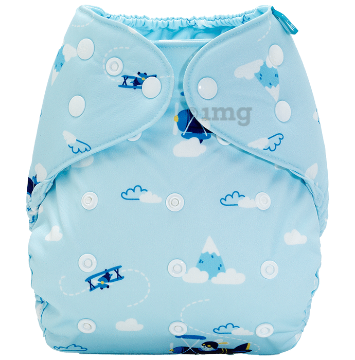 Bumberry Adjustable Reusable Cloth Diaper Cover With 1 Wet Free Insert Helicopter