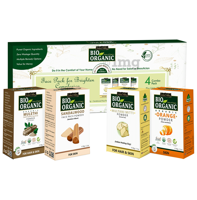 Indus Valley Bio Organic Face Pack for Brighten Complexion DIY Combo Beauty Kit