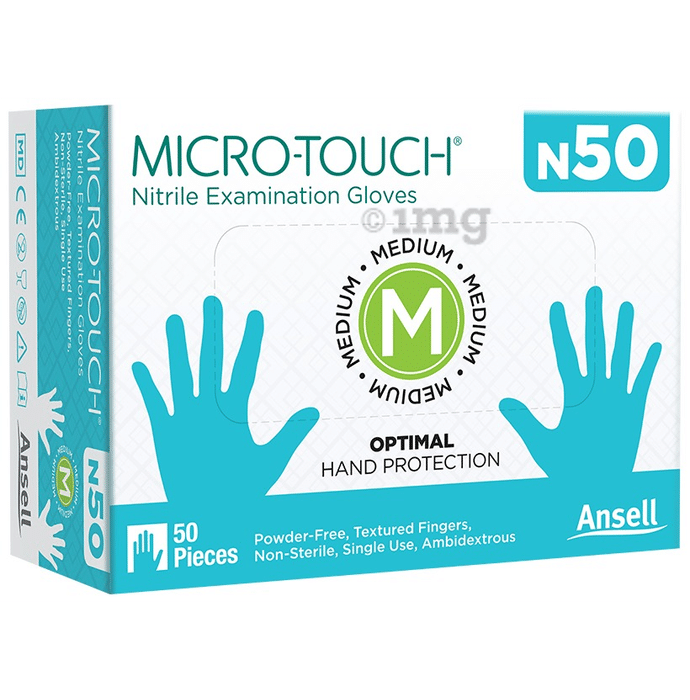 Ansell N50 Micro-Touch Nitrile Examination Glove Medium