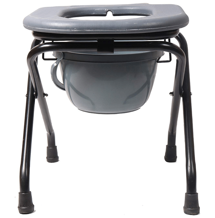 Fidelis Healthcare CS1 Portable Foldable Commode Chair Stool & Bathing Stool with Pot O Shape