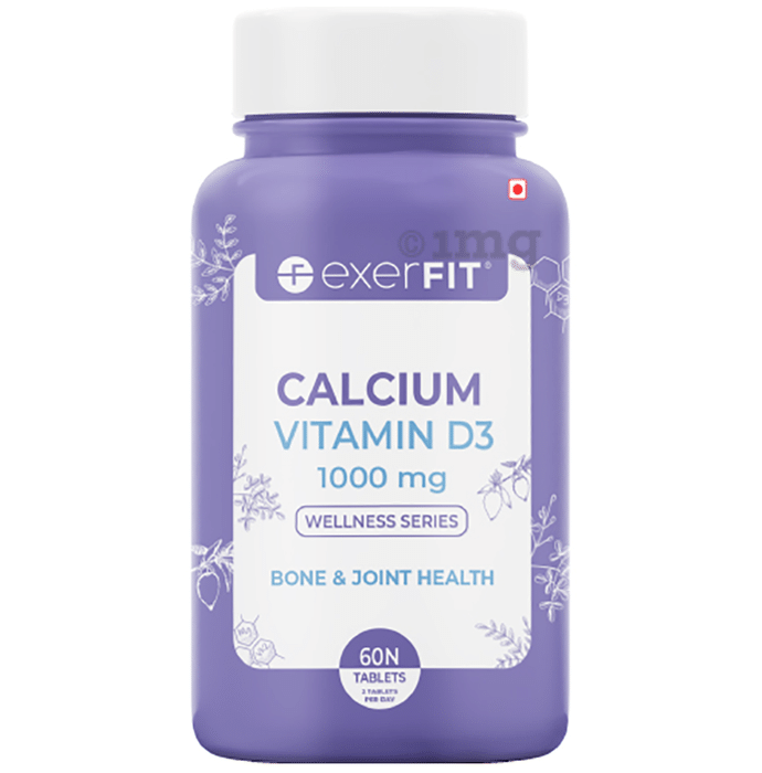 Exerfit Calcium Vitamin D3 1000mg Tablet