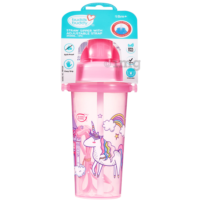 Buddsbuddy BB7229 Straw Sipper with Adjustable Strap 18m+ Pink