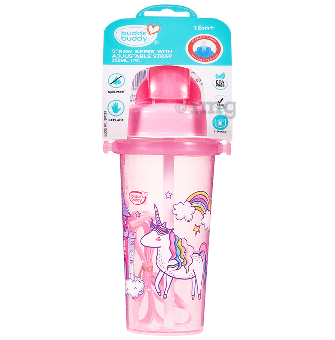 Buddsbuddy BB7229 Straw Sipper with Adjustable Strap 18m+ Pink