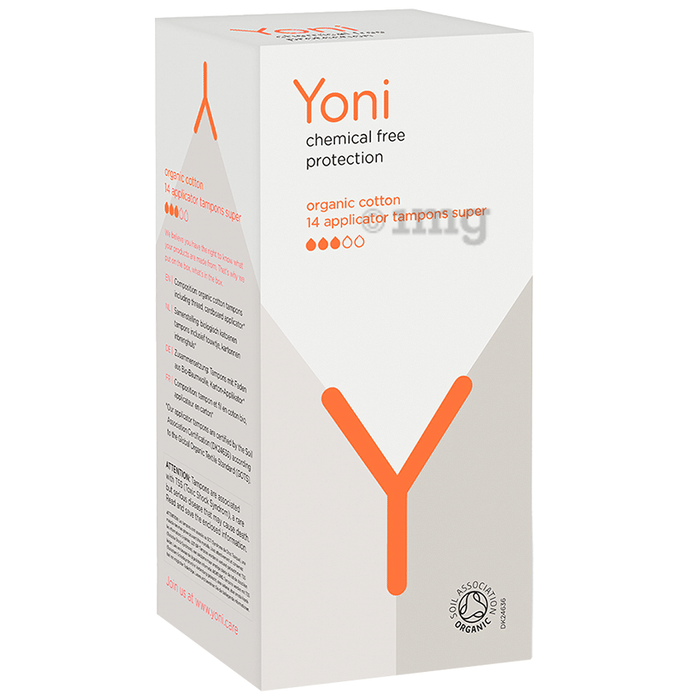 Yoni Organic Cotton Applicator Tampons Super