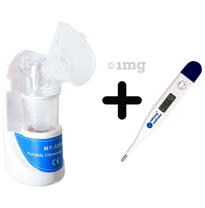 Sahyog Wellness MY 520 Portable Ultrasonic Nebulizer with Children & Adult Masks & Digital Thermometer