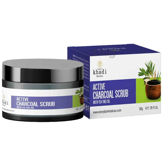 Vagad's Khadi Herbal Active Charcoal Scrub with Tea Tree Oil