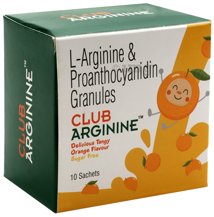 Zuiver Club Arginine Sachet (5gm Each) Delicious Tangy Orange Sugar Free