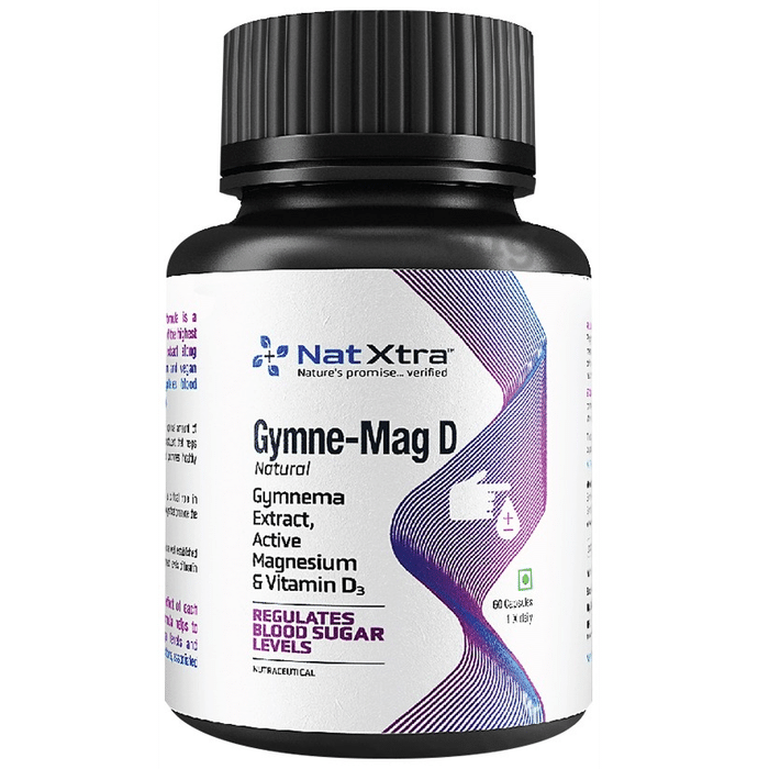NatXtra Gymne-Mag D | With Gymnema, Magnesium & Vitamin D3 for Blood Sugar Balance | Capsule