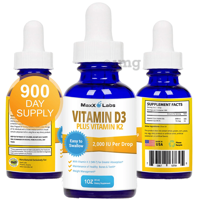 MaxX Labs Vitamin D3 Plus Vitamin K2 Drop