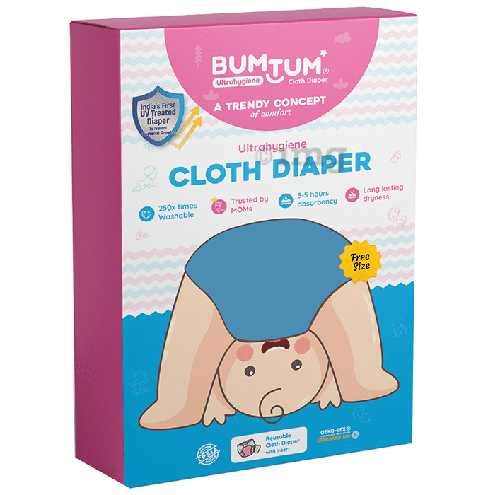 Bumtum Ultrahygiene Cloth Diaper Free Size Blue