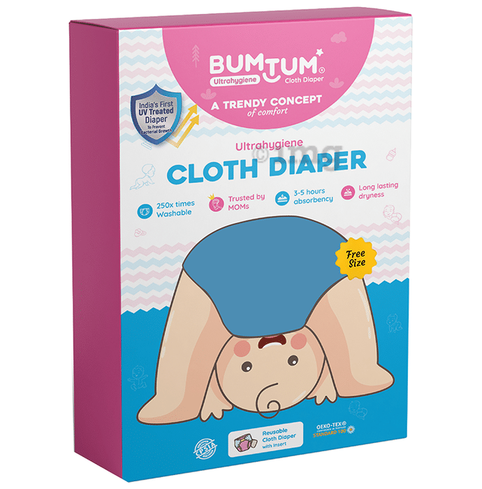 Bumtum Ultrahygiene Cloth Diaper Free Size Blue